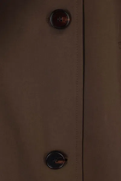 Burberry Cotton Cape With Traditional Check Lining In Brown