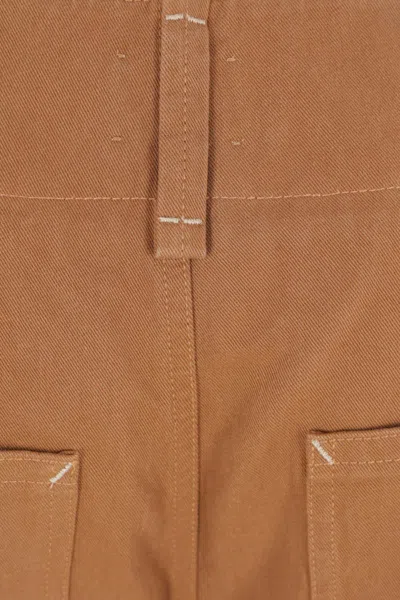Isabel Marant Button-fastening Cotton Trousers In Brown