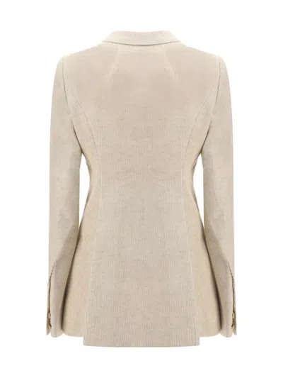Rick Owens Corduroy Blazer Peak Lapels In Neutral