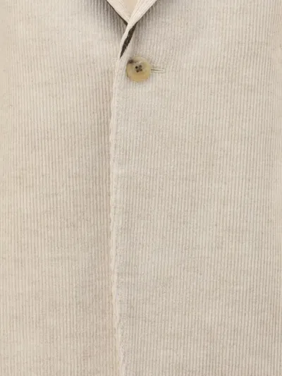 Rick Owens Corduroy Blazer Peak Lapels In Neutral