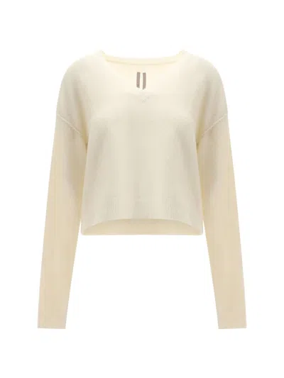 Rick Owens Tommy Sweater In Alpaca In Neutral