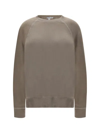 James Perse Cotton Long Sleeve Jersey In Brown