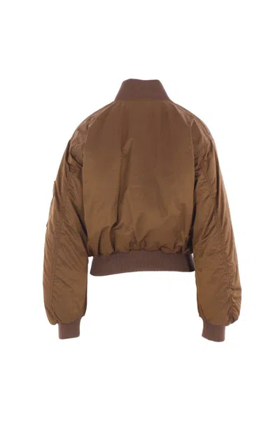 Chloé Zip-front Bomber Jacket In Brown