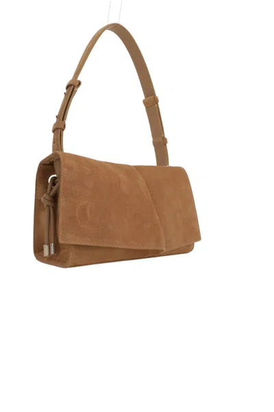 Christian Louboutin Baggy Small Shoulder Bag In Suede In Neutral