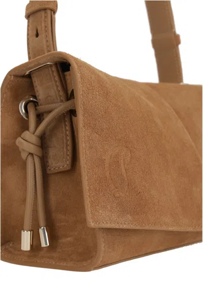Christian Louboutin Baggy Small Shoulder Bag In Suede In Neutral