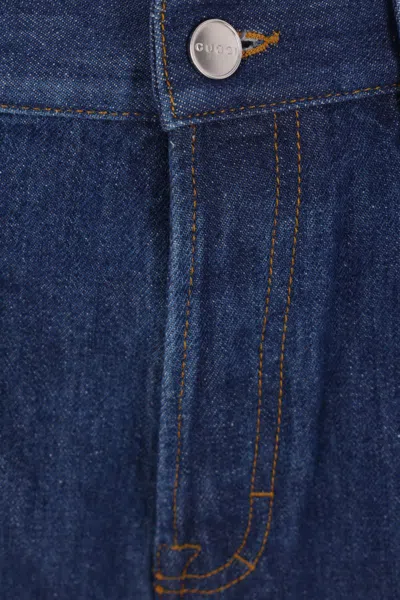 Gucci Wide-leg Cotton Jeans In Blue