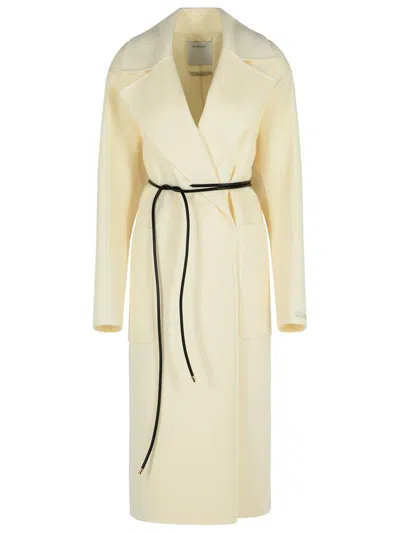 Sportmax 'abbot' Milk Virgin Wool Dressing Gown Coat