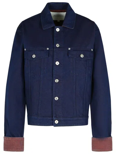 Jw Anderson Cotton Jacket Featuring Chest Pockets In Blue