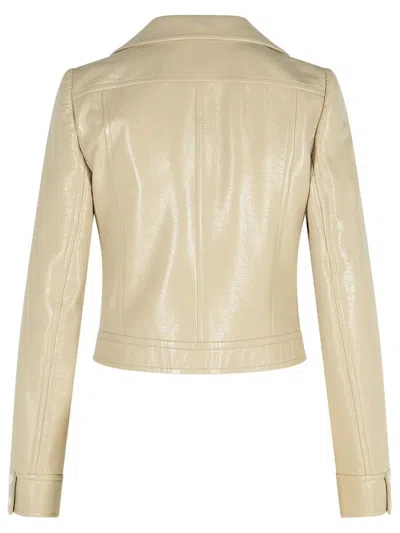 Courrèges 'reedition' Ivory Cotton Blend Jacket In Multi