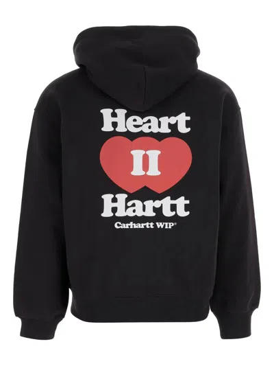 Carhartt Wip Hooded Heart Ii Hartt Sweat Jacket Clothing In Black