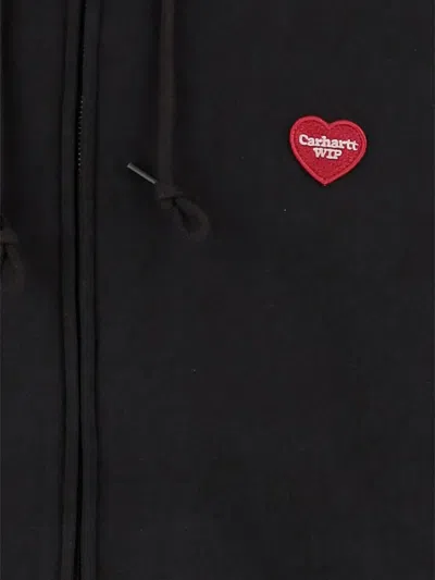 Carhartt Wip Hooded Heart Ii Hartt Sweat Jacket Clothing In Black