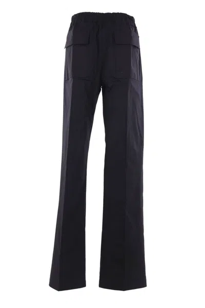 Rick Owens Straight Leg Trousers Elastic Waistband