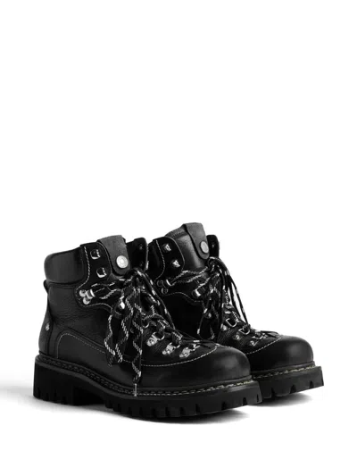Dsquared2 Canadian Hiking Boots In Black