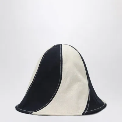 Jacquemus Bob Hat Gelato In Navy And White Canvas In Neutral