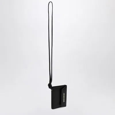 Jacquemus Black Leather Credit Card Holder Le Porte Men In Black