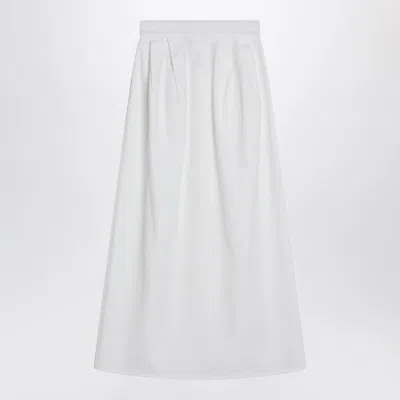 Max Mara Wide White Gabardine Skirt Women In White