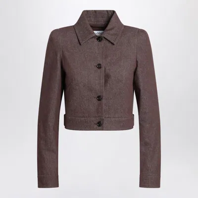 Max Mara Cropped Brown Denim-effect Jacket Women