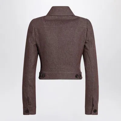 Max Mara Cropped Brown Denim-effect Jacket Women