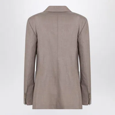 Max Mara Double-breasted Cashmere Jacket In Dove Color Women In Brown