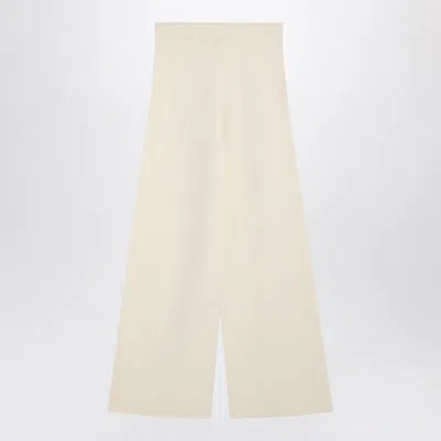 Max Mara Ivory Wide Leg Pants In Knit