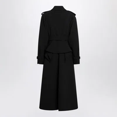 Max Mara Flavio Double-breasted Long Trench Coat In Black