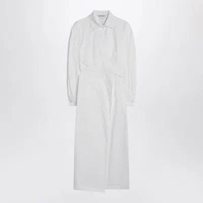 Max Mara White Shirt Dress In Cotton Twill Women In White
