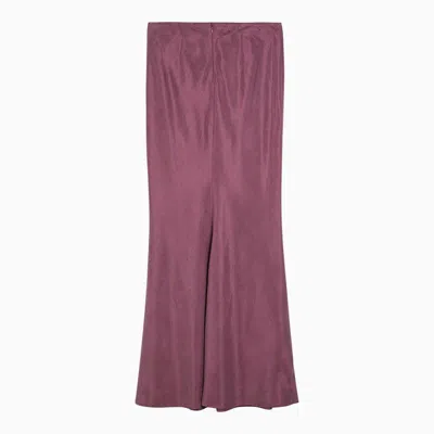 Max Mara Studio Linen Blend Goyali Skirt With Slit In Pink