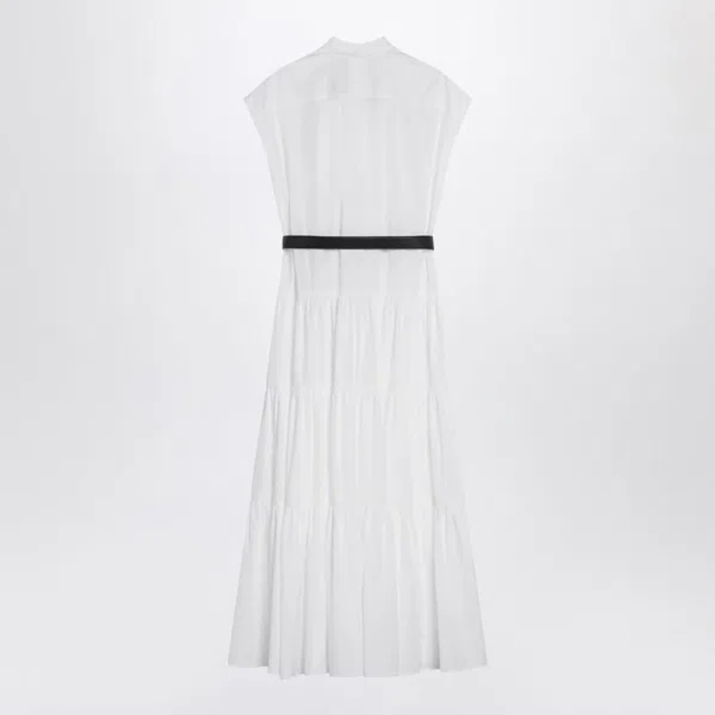 ワンピース Max Mara Studio BAIRO LONG BELTED DRESS (2516221102600 001) Max Mara Studio Bairo Long Belted Dress Clothing In White