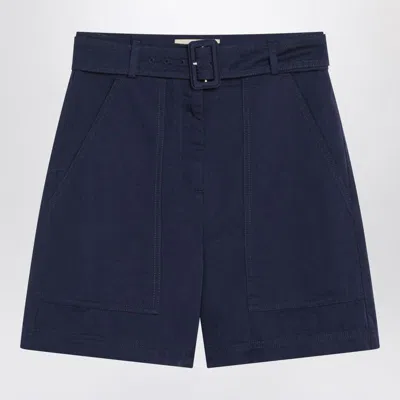 Weekend Max Mara Bermuda Blue In Cotton And Linen In Blue