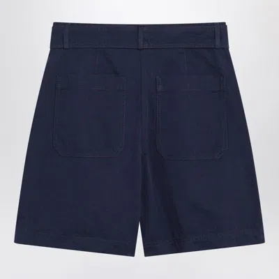 Weekend Max Mara Bermuda Blue In Cotton And Linen In Blue