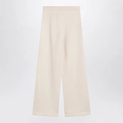 Max Mara Ivory Wide Leg Pants In Viscose Knit Women