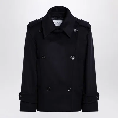 Max Mara Blue Double-breasted Coat