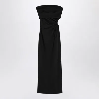 Max Mara Black Bustier Dress In Wool Blend In Black