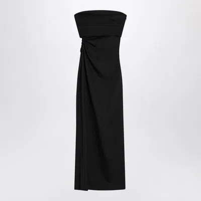 Max Mara Black Bustier Dress In Wool Blend In Black