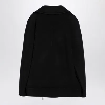 Max Mara Wool Double Tweed Coat In Black