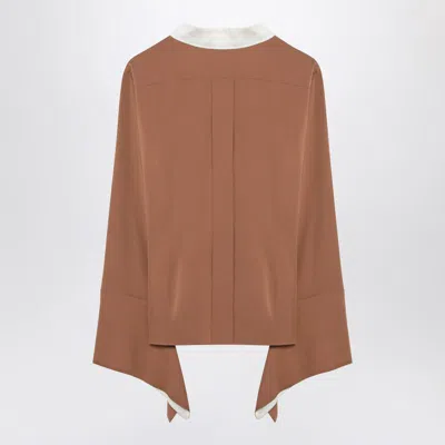 Max Mara Camel Silk Colour-block Shirt
