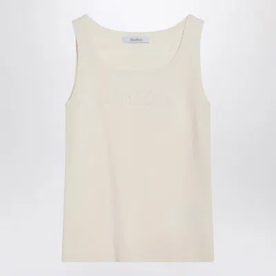 Max Mara Ivory Top In Crêpe Viscose In Neutral