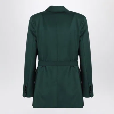 Max Mara Arona Double Face Wool Belted Coat In Green