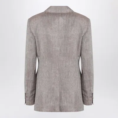Max Mara Studio Beige Single-breasted Jacket In Gray
