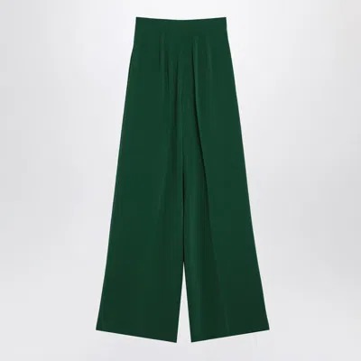 Max Mara Wide Emerald Green Cady Trousers