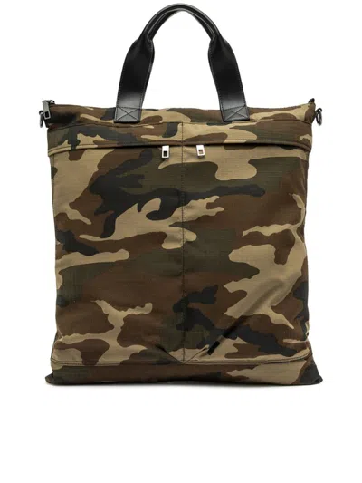 Gianni Chiarini Backpack With Camouflage Pattern And Exterior Pocket In Green