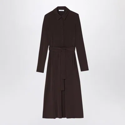 Max Mara Midi Shirt Dress In Coffee Colour