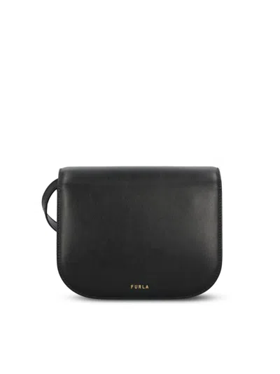 Furla Sfera Shoulder Bag Black In Smooth Leather In Black