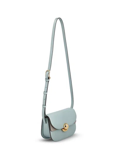 Furla Light Blue Leather Mini Sfera Crossbody Bag In Gray