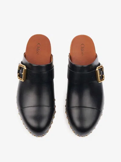 Chloé Women Jeannette Leather Clogs In Black