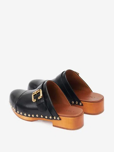 Chloé Women Jeannette Leather Clogs In Black