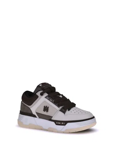 Amiri Brown Low Top Sneakers With Logo Detail On The Side And Mesh Panels In Suede Man
