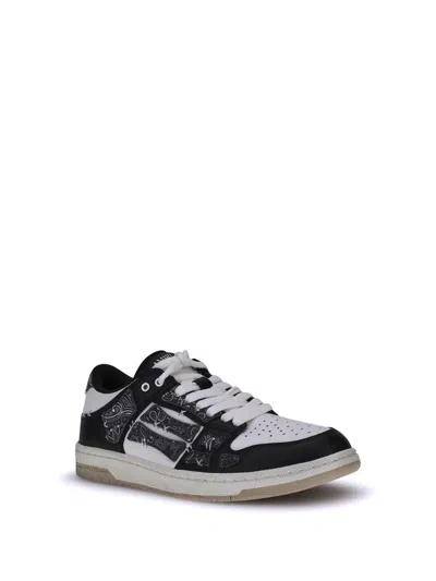 Amiri Skel Top Black Low Top Sneakers With Logo Patch On The Tongue And Logo Lettering On The Heel In Leat