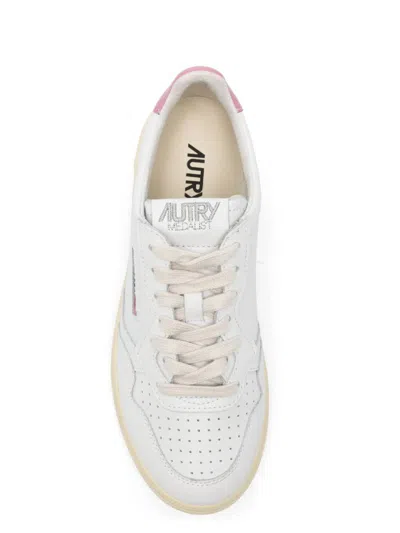 Autry Medalist Low Sneakers In White And Polignac Leather Shoes In White