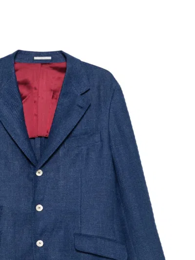 Brunello Cucinelli Blue Blended Linen Blazer